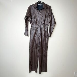 MARISSA WEBB X RTR Leather Boiler Jumpsuit Jumpsuits‎ Size 6 Womens Brown RTR
